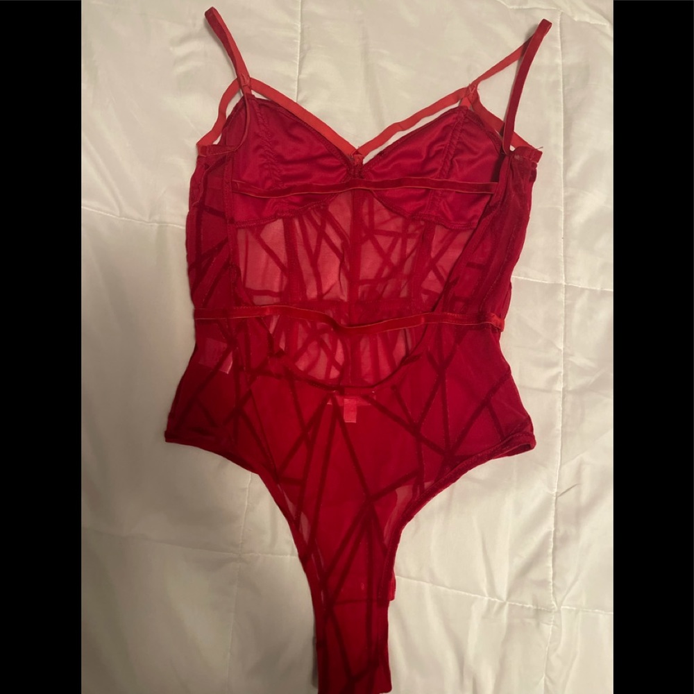 Red bodysuit open back